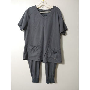 Women's Grey's Anatomy by Barco Stretch Dark Gray Scrub Set XL XLP Bottom